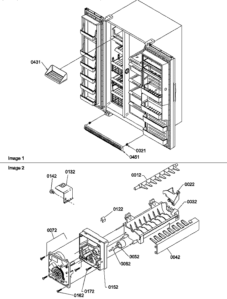 TOE GRILLE AND ICE MAKER PARTS Diagram and Parts List for SBI20TPL P1190705W L Amana Refrigerator