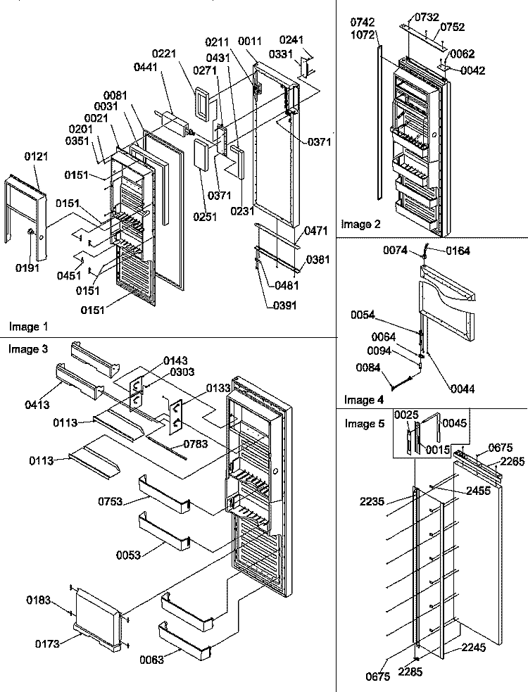 REF DOOR Diagram and Parts List for SRDE520TW P1312401W W Amana Refrigerator