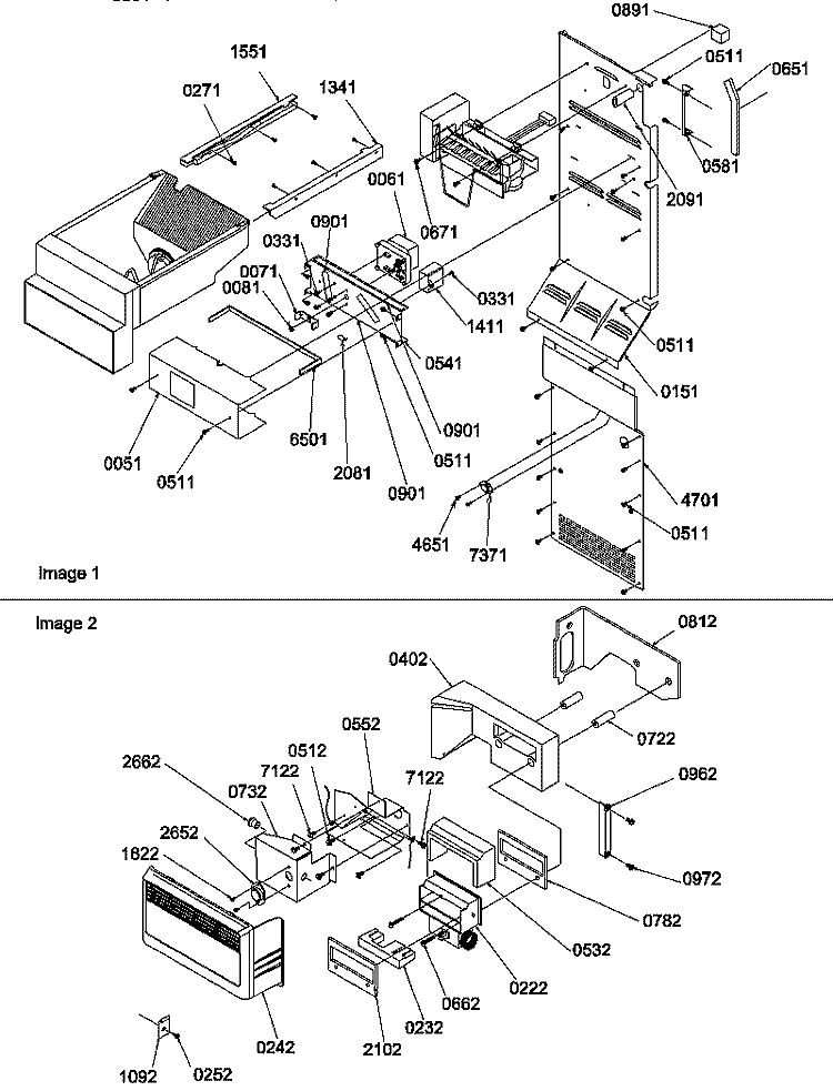ICE MAKER / CONTROL ASSY Diagram and Parts List for SRDE520TW P1312401W W Amana Refrigerator