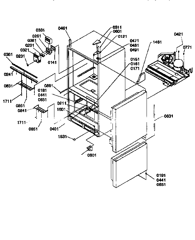 Controls And Light Covers Diagram and Parts List for 67272-P1311001WW  Amana Refrigerator