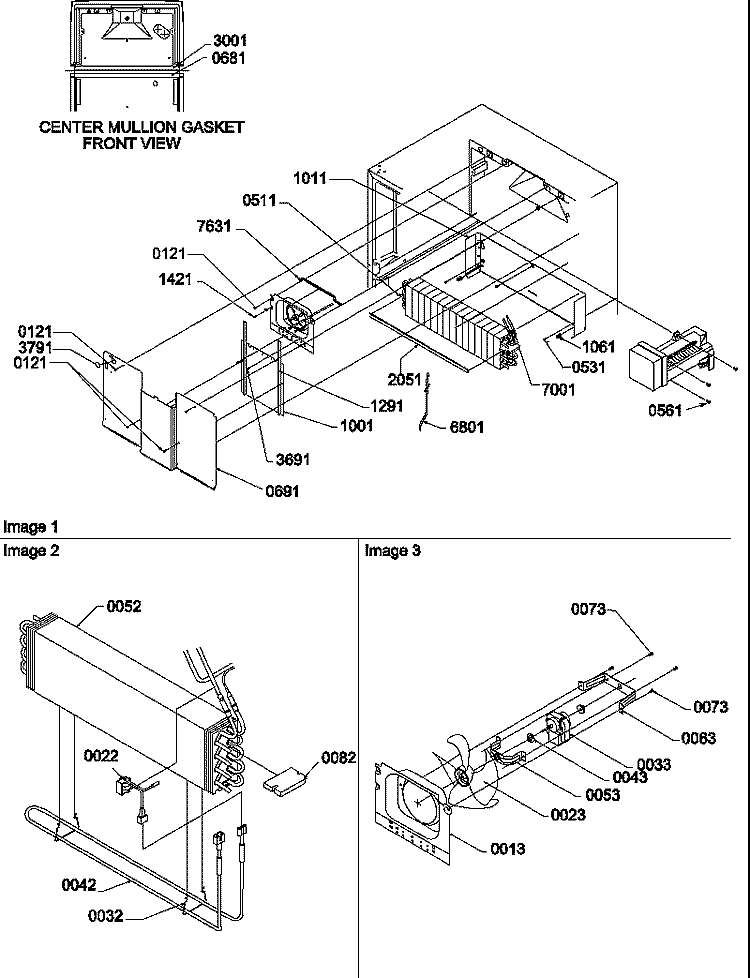 EVAP AND FAN MOTOR ASSEMBLIES Diagram and Parts List for TGI21VW P1310901W W Amana Refrigerator
