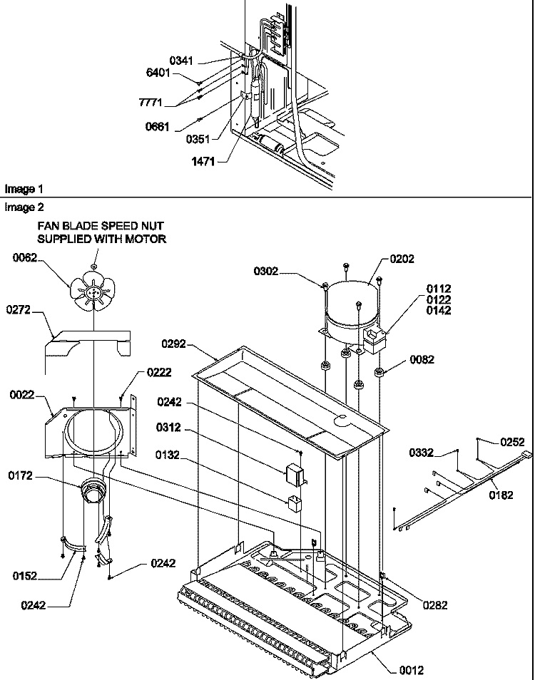 MACHINE COMPARTMENT Diagram and Parts List for TGI21VW P1310901W W Amana Refrigerator