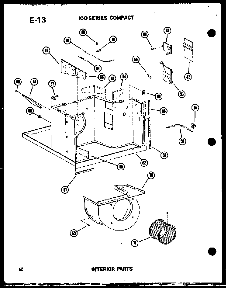 Interior Parts Diagram and Parts List for 11-5J P54336-67R Amana Air Conditioner