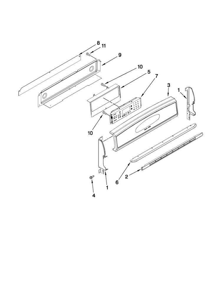 Control Panel Parts Diagram and Parts List for MGR6875ADB26  Maytag Range