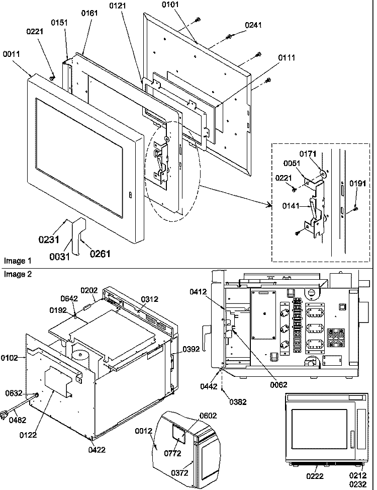 DOOR / OUTER CABINET Diagram and Parts List for AOWS2030E P1306703M Amana Microwave