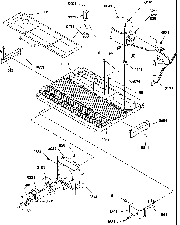 MACHINE COMPARTMENT Diagram and Parts List for SQD25TW P1190427W W Amana Refrigerator