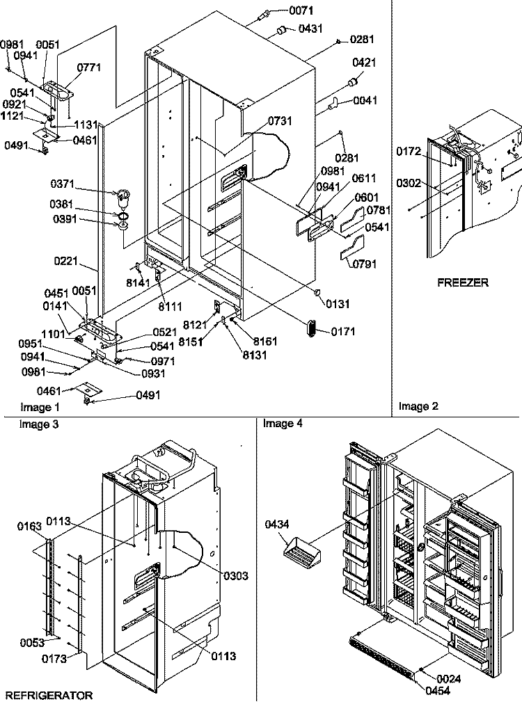 CABINET PARTS AND TOE GRILLE Diagram and Parts List for SR520TW P1310101W Amana Refrigerator