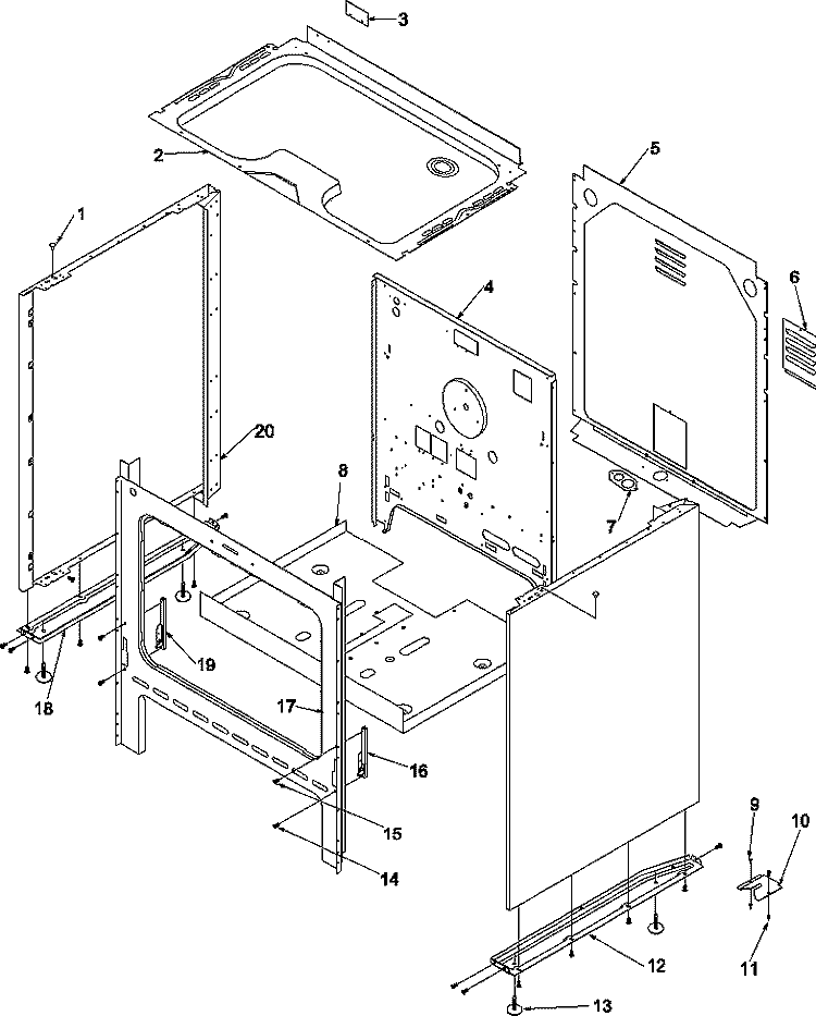 CABINET Diagram and Parts List for ARR3100NL P1143494N L Amana Range