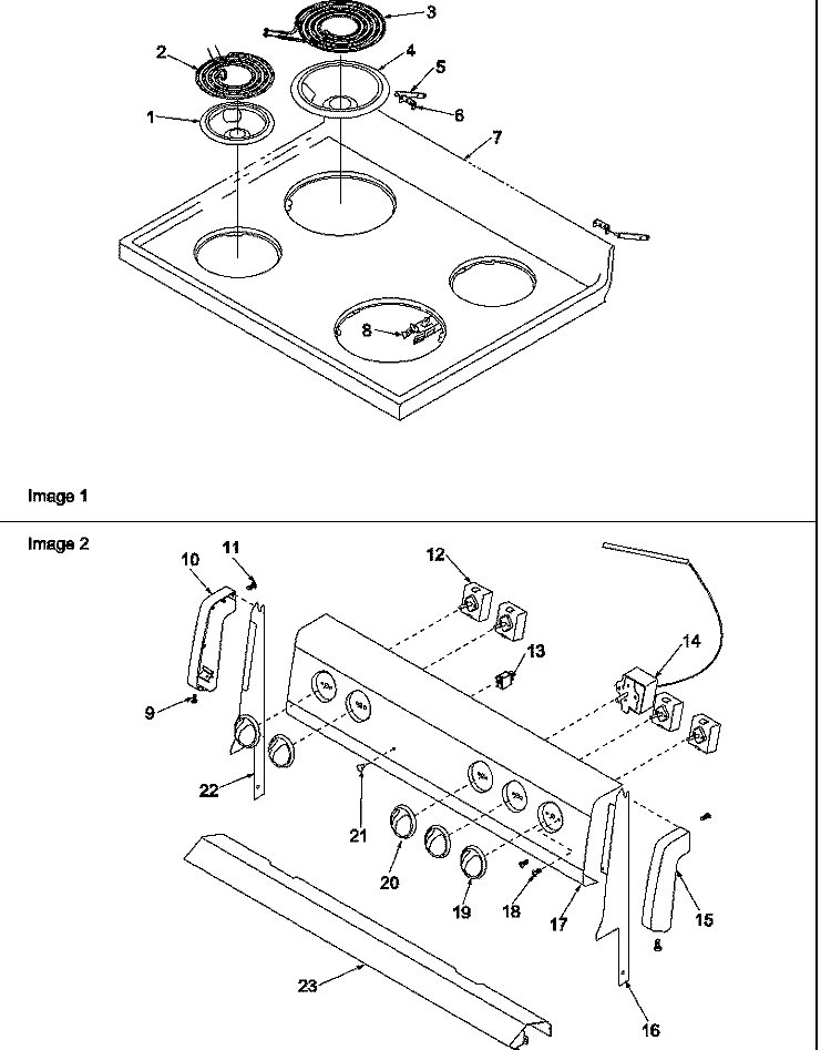 MAIN TOP AND BACKGUARD Diagram and Parts List for ARR3100NL P1143494N L Amana Range