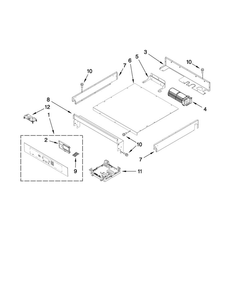 Control Panel Parts Diagram and Parts List for JJW3430WP00  Jenn-Air Wall Oven