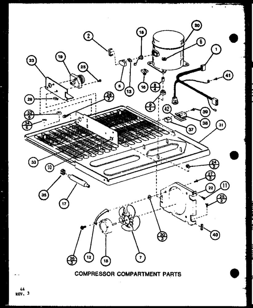 Compressor Compartment Parts 3 Diagram and Parts List for IC3K-P7621309W-TM  Amana Refrigerator