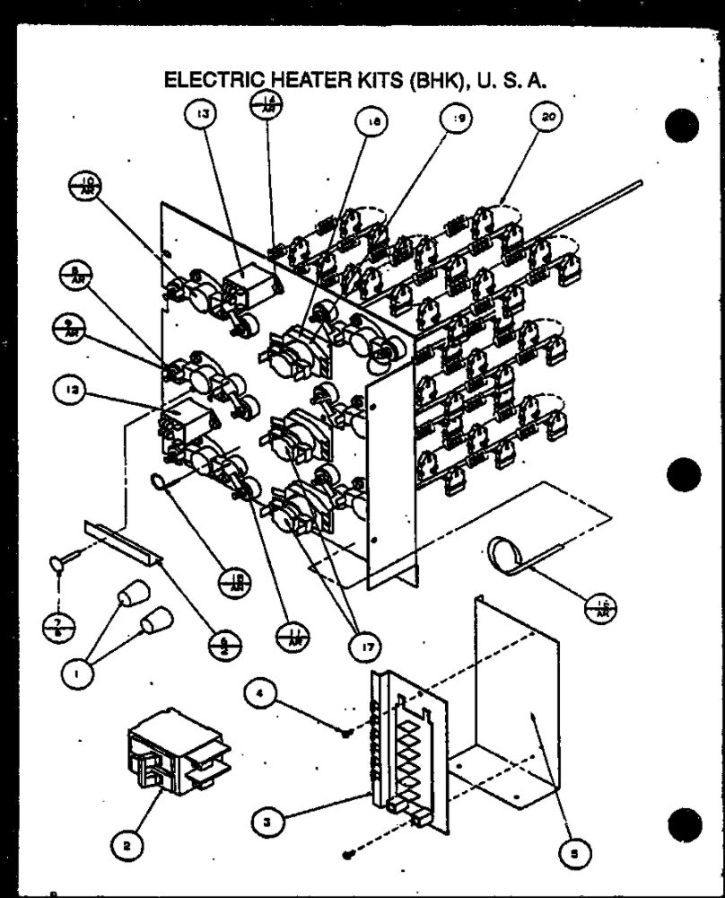 Electric Heater Kits 1 Diagram and Parts List for ATK05 P6443902C Amana Air Conditioner