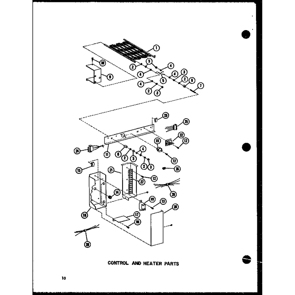 Control And Heater Parts 1 Diagram and Parts List for EBAH,BAH24 P55895-2 Amana Air Conditioner