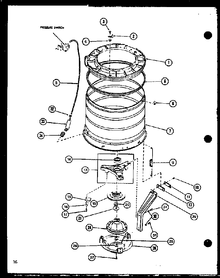 Section 16 Diagram and Parts List for LW1201 P1110510W Amana Washer