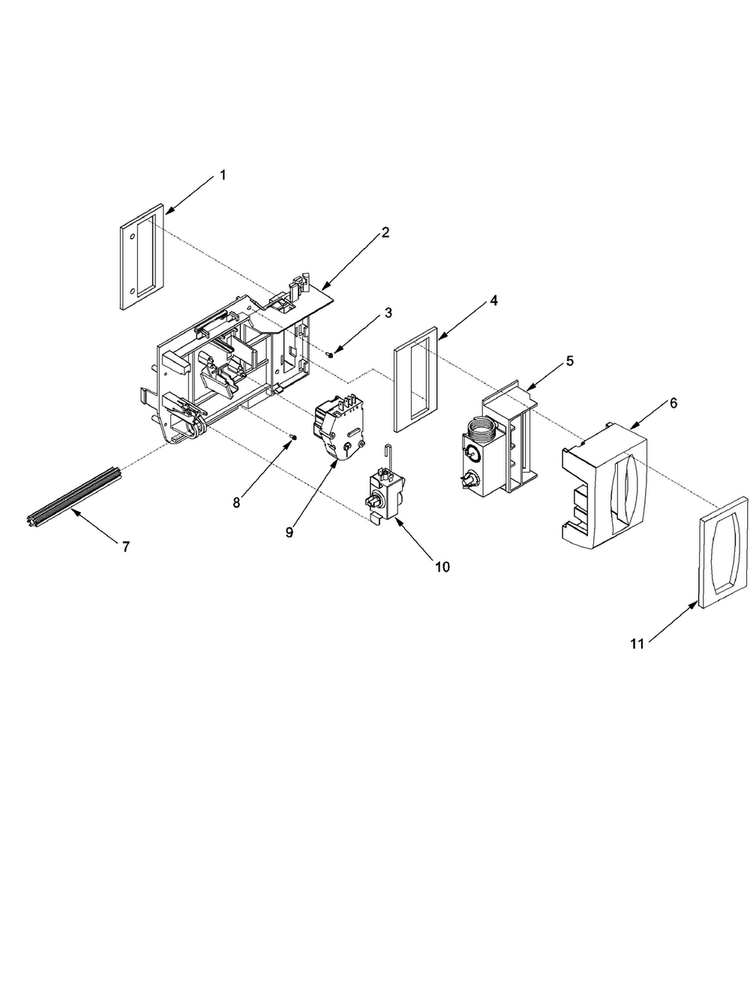 Controls Diagram and Parts List for XRSR465BB-PXRSR465BB0  Amana Refrigerator