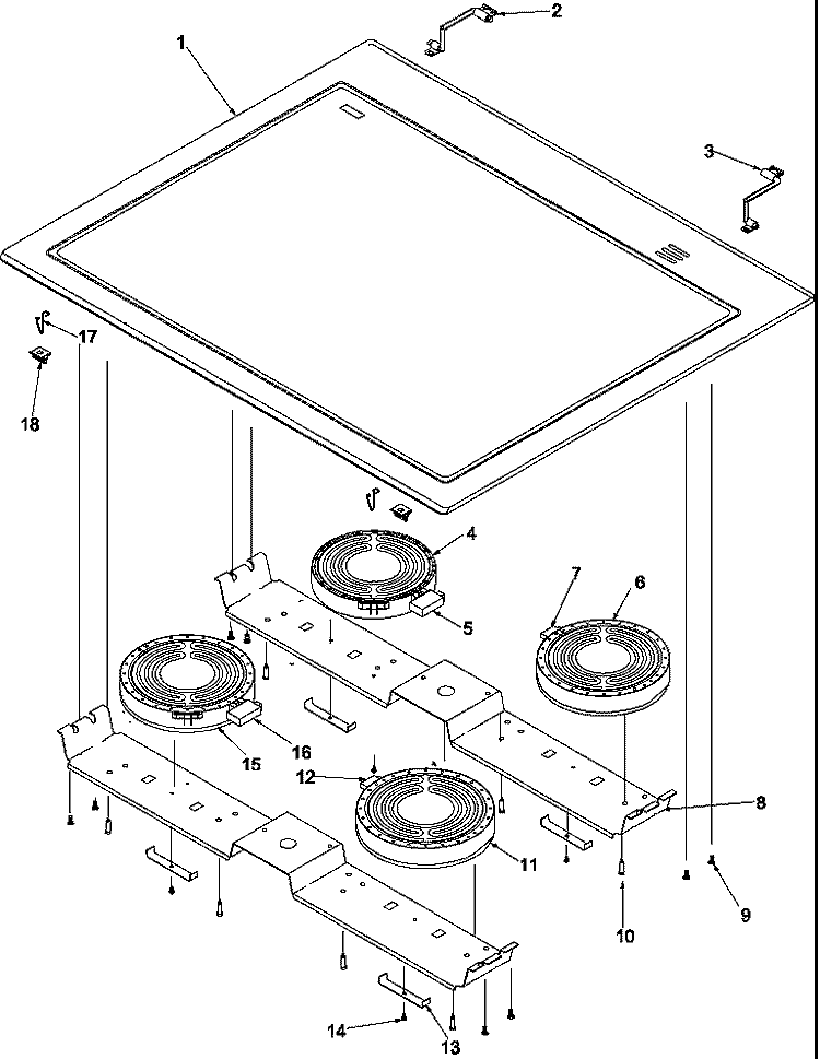 MAIN TOP Diagram and Parts List for ARTSC8650WW P1143484NWW Amana Range