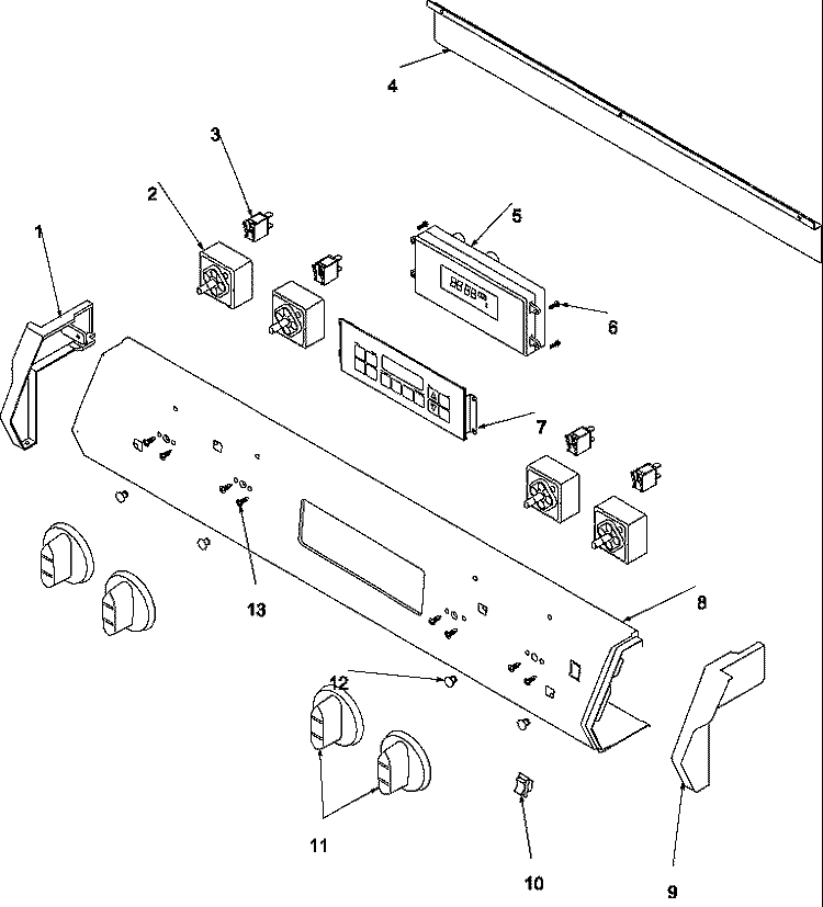 CONTROL PANEL Diagram and Parts List for ARTSC8650WW P1143484NWW Amana Range