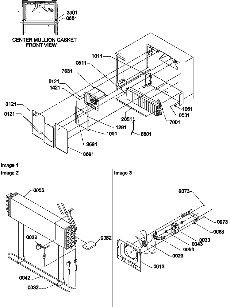 EVAP AND FAN MOTOR ASSEMBLIES Diagram and Parts List for TR21V2W P1316001W W Amana Refrigerator