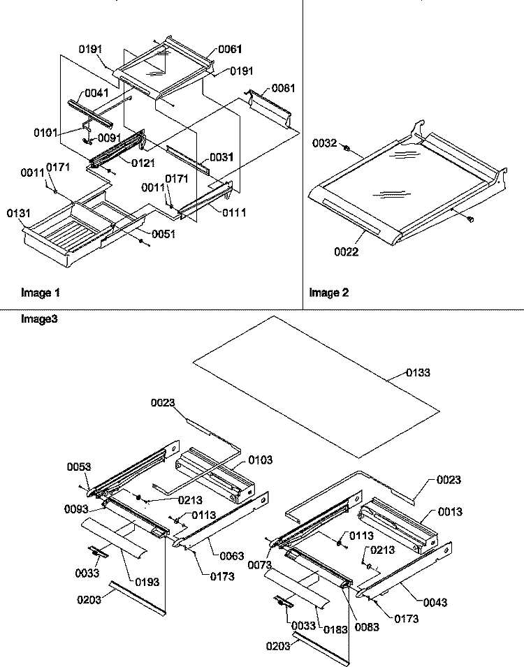 SHELVING ASSEMBLIES Diagram and Parts List for TR21V2W P1316001W W Amana Refrigerator