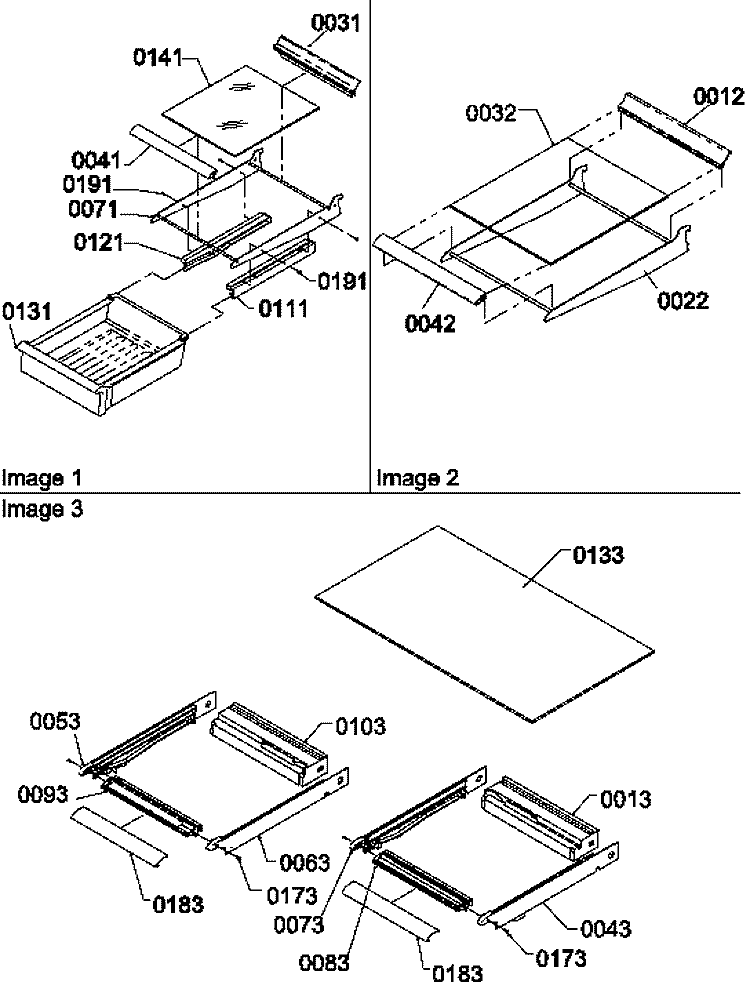SHELVING ASSEMBLIES Diagram and Parts List for TA18TL P1304501W L Amana Refrigerator