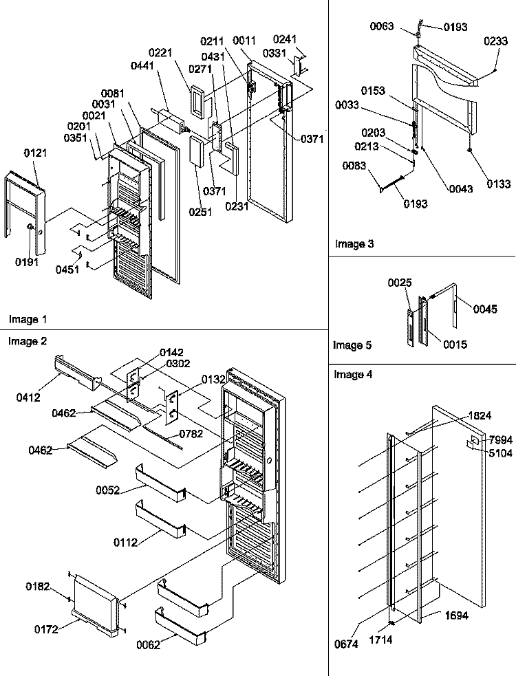 REF DOOR Diagram and Parts List for SRDE327S3L P1307103W L Amana Refrigerator