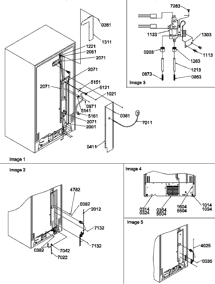 CABINET BACK Diagram and Parts List for SRDE327S3L P1307103W L Amana Refrigerator