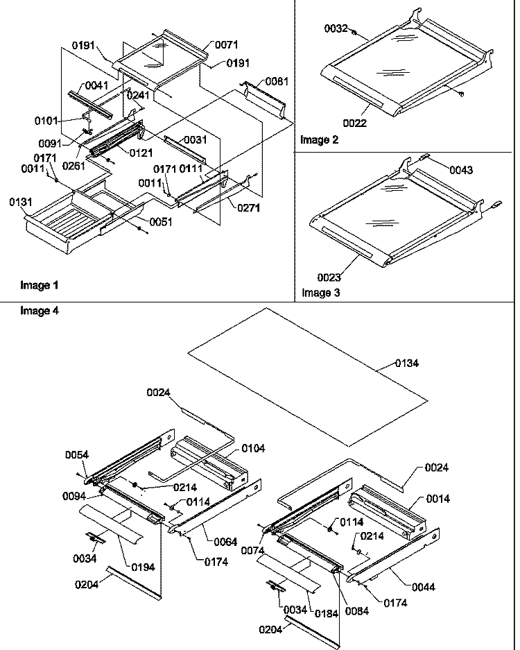 SHELVING ASSEMBLIES Diagram and Parts List for TR25V2E P1316101W E Amana Refrigerator