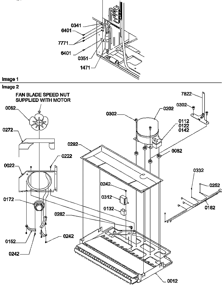 MACHINE COMPARTMENT Diagram and Parts List for TR25V2E P1316101W E Amana Refrigerator