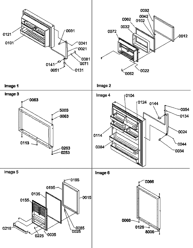 DOOR ASSEMBLIES AND HANDLES Diagram and Parts List for TR25V2E P1316101W E Amana Refrigerator
