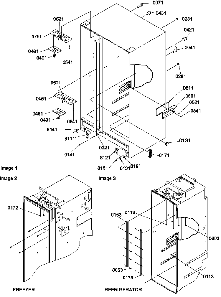 Cabinet Parts Diagram and Parts List for SBI20S2W-P1190710WW  Amana Refrigerator