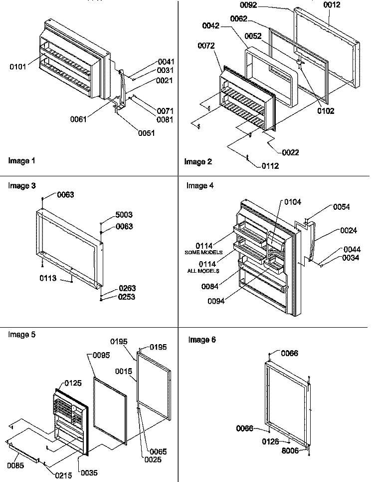 DOOR ASSEMBLIES AND HANDLES Diagram and Parts List for TH18V2W P1315701W W Amana Refrigerator