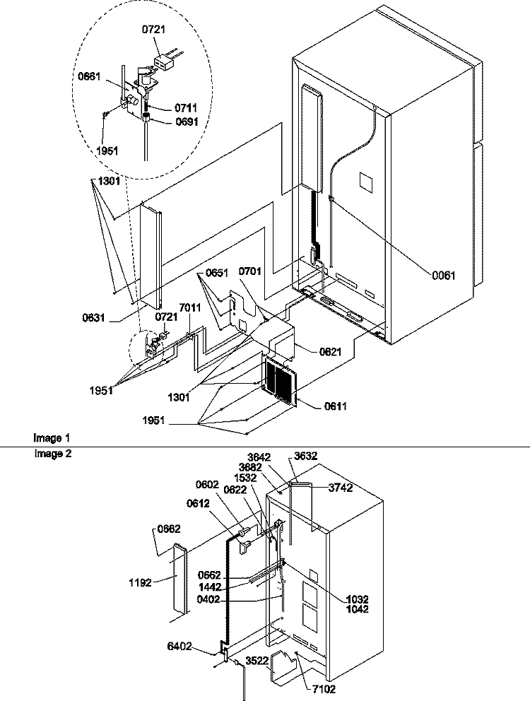 CABINET BACK Diagram and Parts List for TZI18V2L P1319002W L Amana Refrigerator