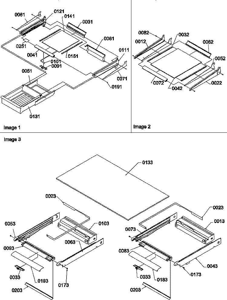 SHELVING ASSEMBLIES Diagram and Parts List for TX19V2W P1315801W W Amana Refrigerator
