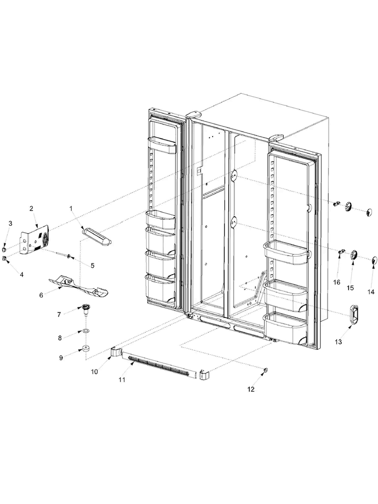 Light Covers And Toe Grille Diagram and Parts List for ARS2661BC-PARS2661BB0  Amana Refrigerator