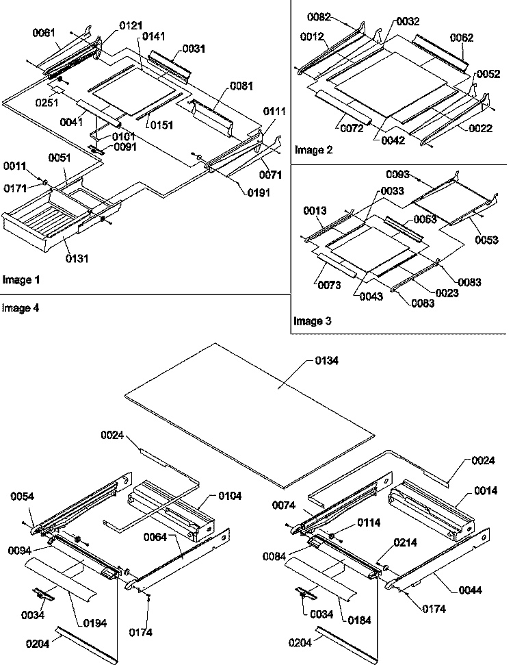 SHELVING ASSEMBLIES Diagram and Parts List for TZI22V2L P1319101W L Amana Refrigerator