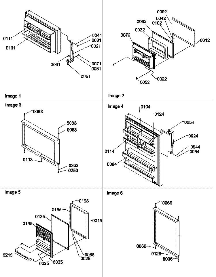 DOOR ASSEMBLIES AND HANDLES Diagram and Parts List for TZI22V2L P1319101W L Amana Refrigerator