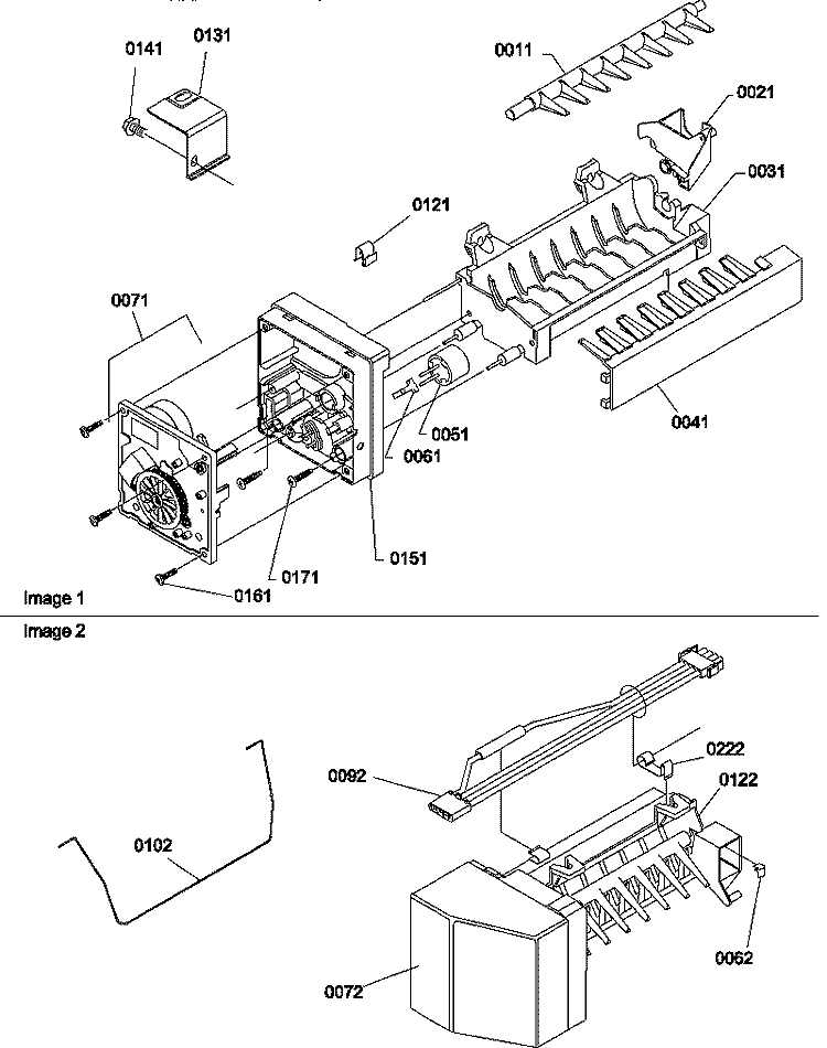 ICE MAKER ASSY PARTS Diagram and Parts List for TZI22V2L P1319101W L Amana Refrigerator