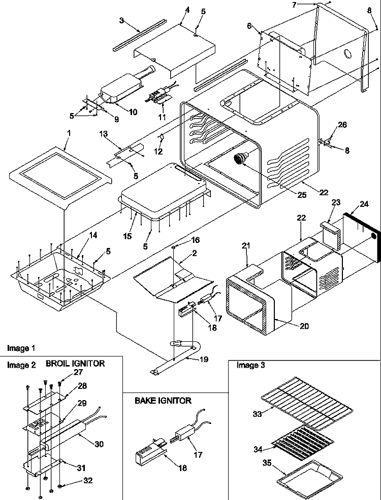 CAVITY Diagram and Parts List for ARG7301WW P1143328NWW Amana Range