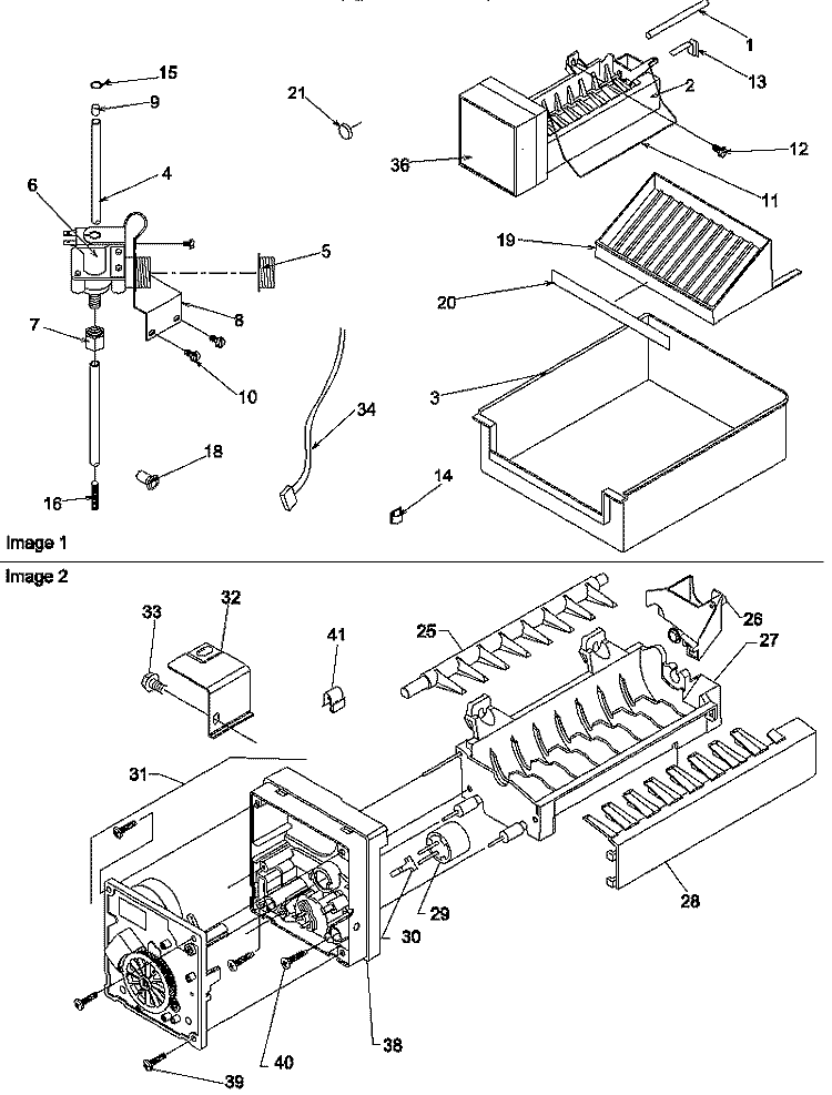 ICE MAKER ASSY Diagram and Parts List for SRI20S2E P1190101W E Amana Refrigerator