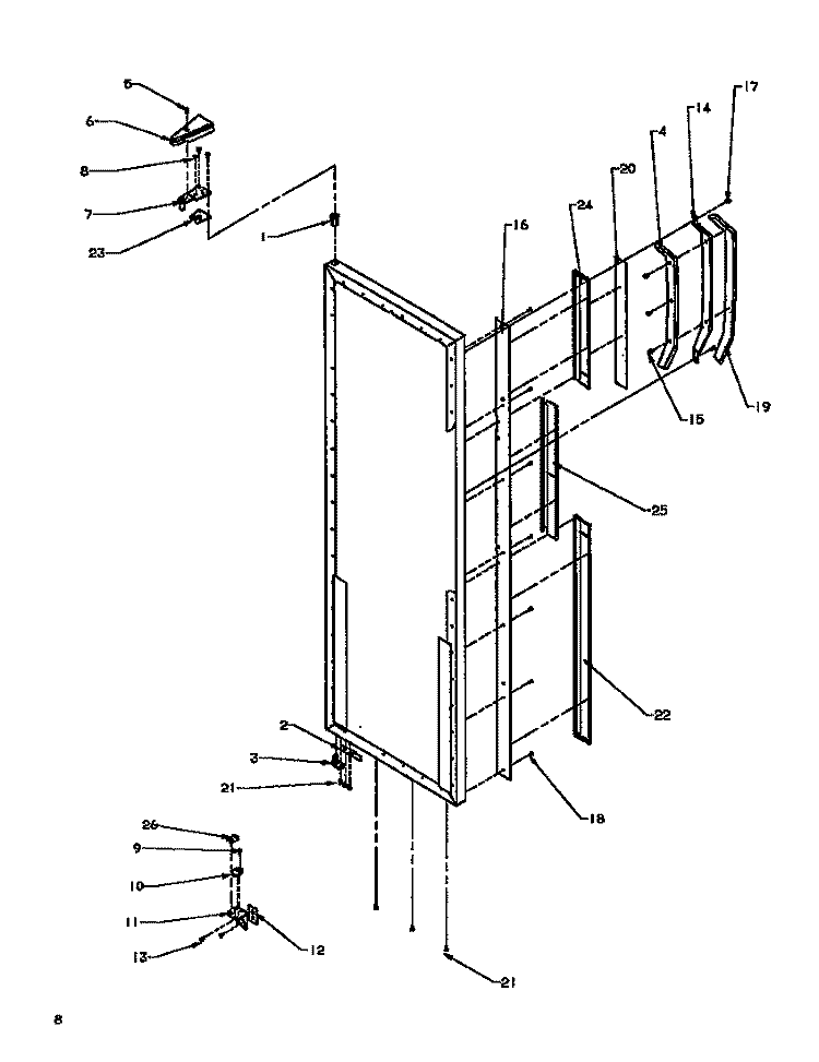 REF DOOR HINGE / TRIM Diagram and Parts List for SXD19N P1168802W Amana Refrigerator