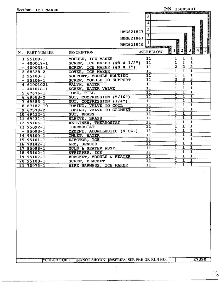 Ice Maker Page 2 Diagram and Parts List for 621841  Admiral Refrigerator