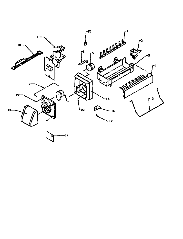 D7824702 - COMPACT ICEMAKER Diagram and Parts List for SXD19N P1168802W Amana Refrigerator