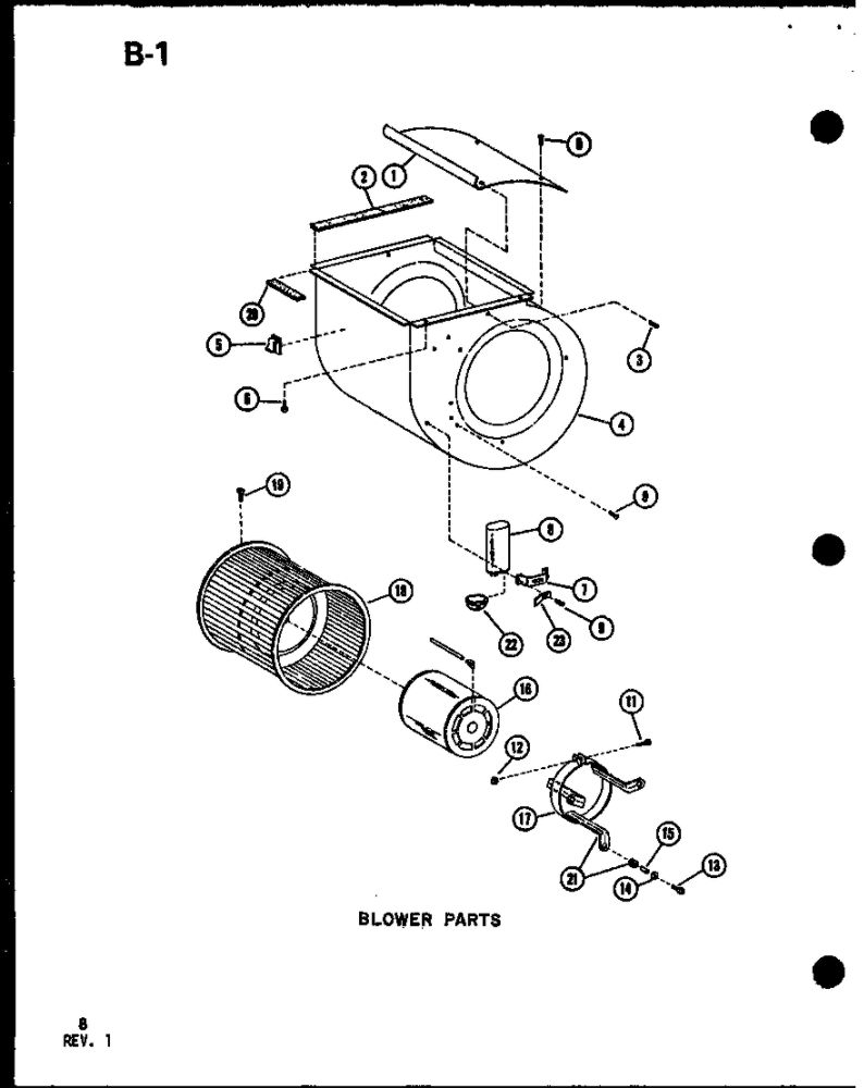 Blower Parts Diagram and Parts List for BBC3010M-B P67346-2C Amana Air Conditioner