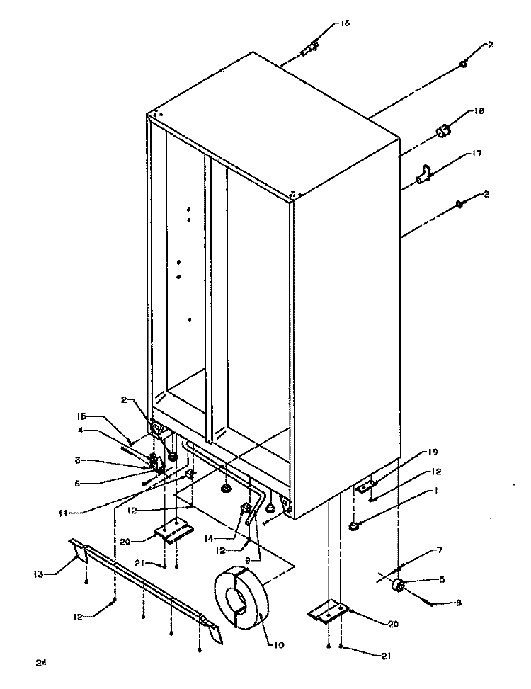 DRAIN AND ROLLERS Diagram and Parts List for SXD19NL P1168802W L Amana Refrigerator