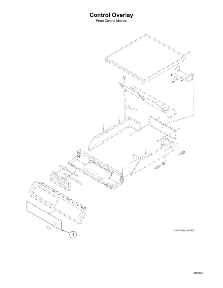 Control Overlay Diagram and Parts List for LFNE5BSP115TW01  Speed Queen Washer
