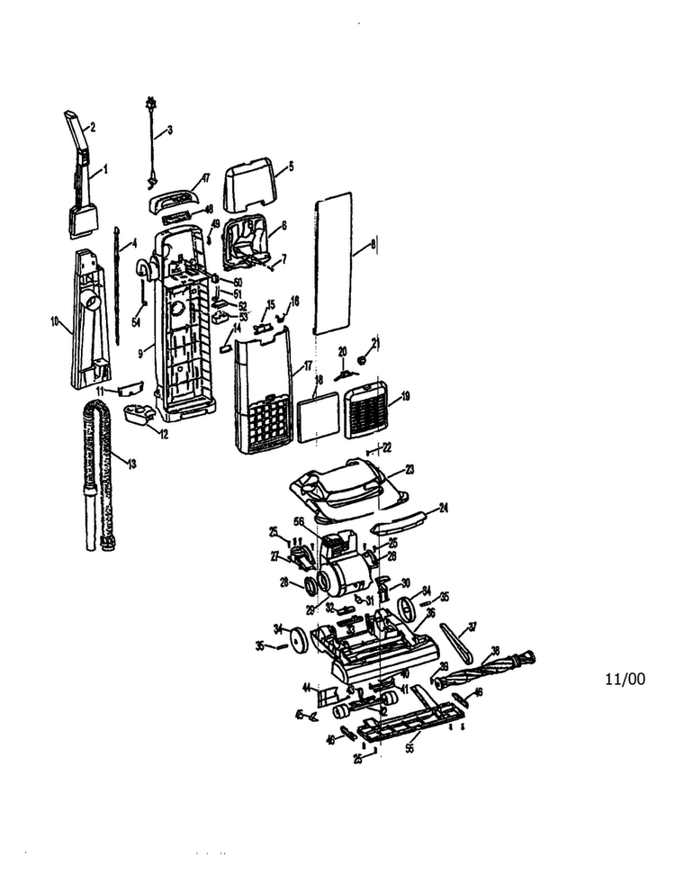Breathe Easy W/edp Diagram and Parts List for U5270-930  Hoover Upright Vacuum