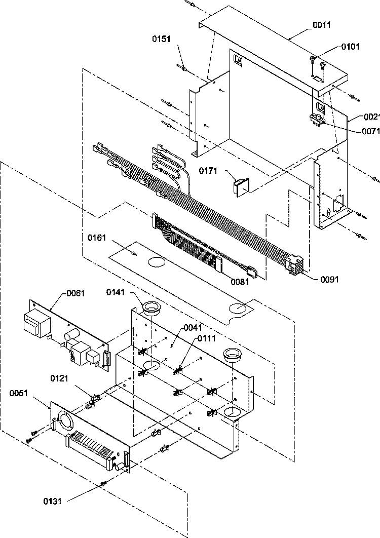 CONTROL ASSY Diagram and Parts List for S148CA01 P1305502W Amana Refrigerator