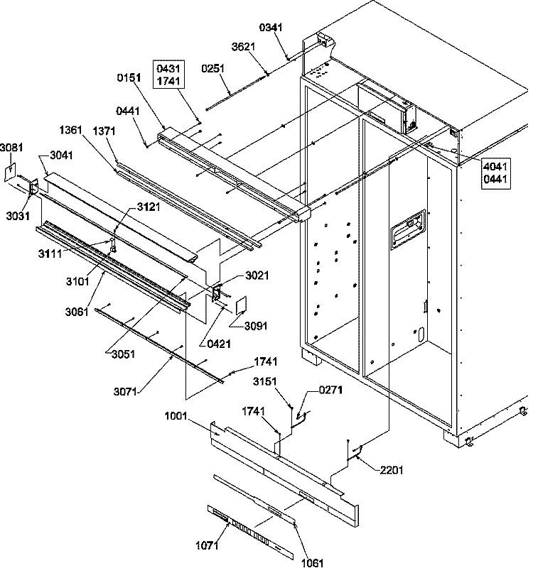 UPPER GRILLE & KEYBOARD Diagram and Parts List for S148CA01 P1305502W Amana Refrigerator