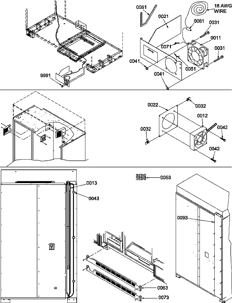 HEATER & CONDENSATE EVAPORATION FAN KIT Diagram and Parts List for S148CA01 P1305502W Amana Refrigerator