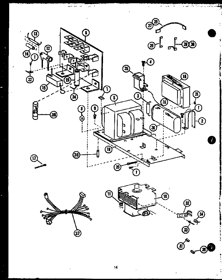 ELECTRICAL PARTS Diagram and Parts List for MVP211  Caloric Microwave